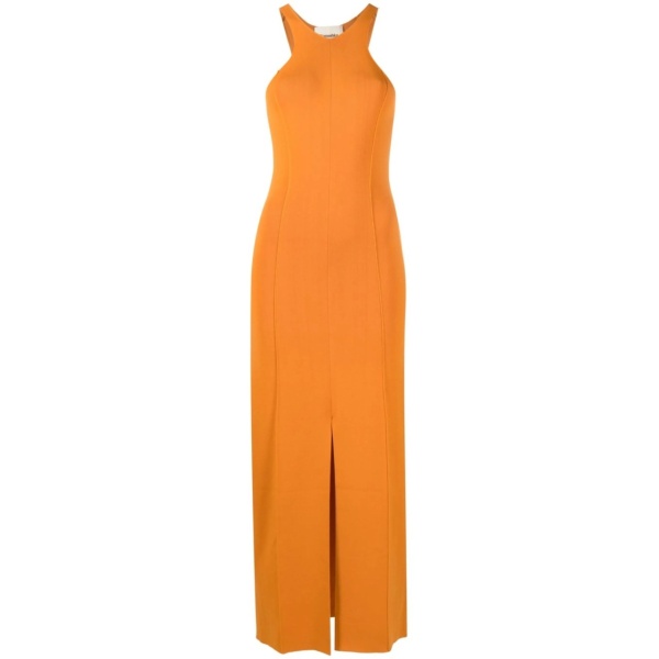 sleeveless fitted midi dress