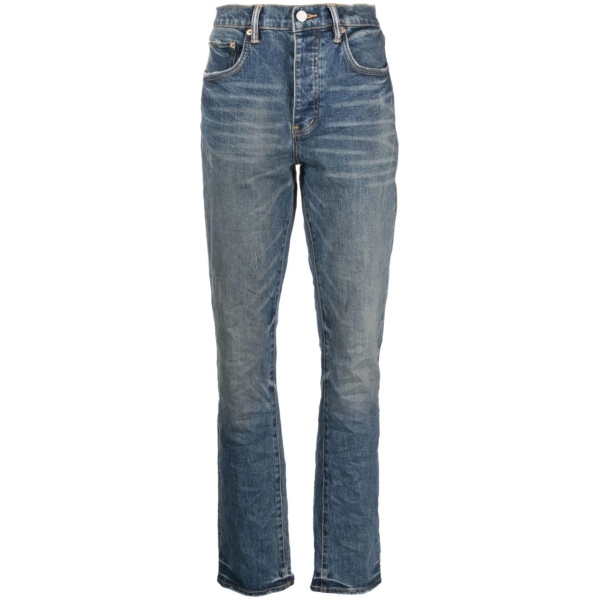 slim-cut leg denim jeans