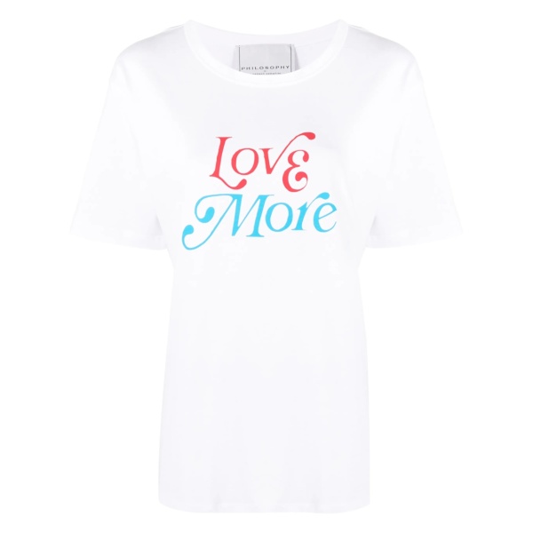 slogan-print short-sleeved t-shirt