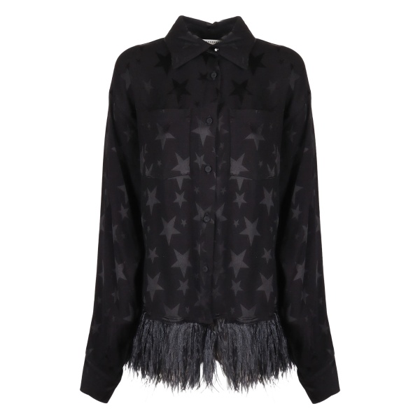 star-print fringed jacket