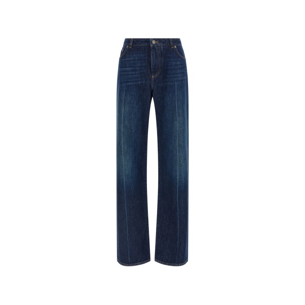 stone-washed low-waist jeans