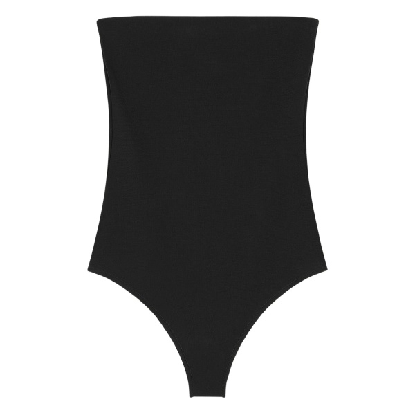 strapless button-fastening bodysuit