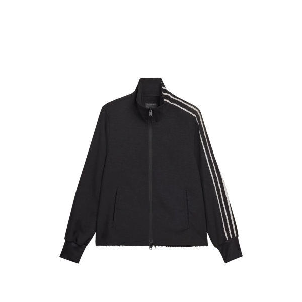 stripe-embellishment zip-fastening sweatshirt