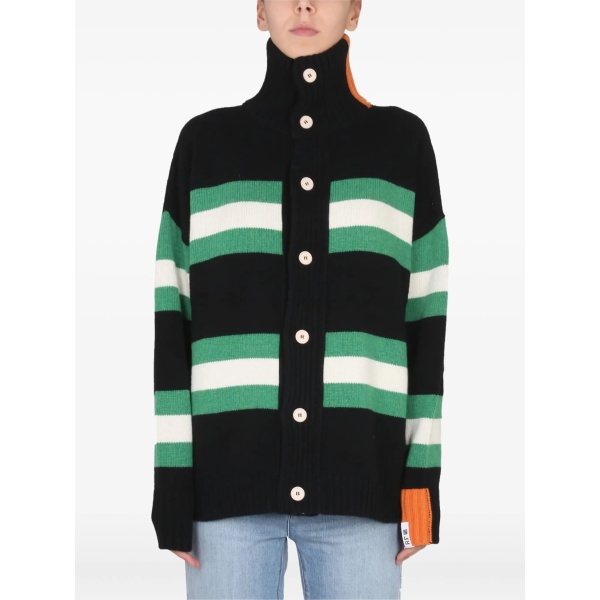 striped buttoned cardigan