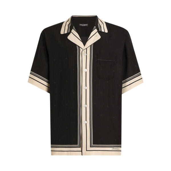 striped-detail shirt