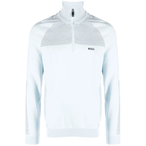 striped half-zip jumper