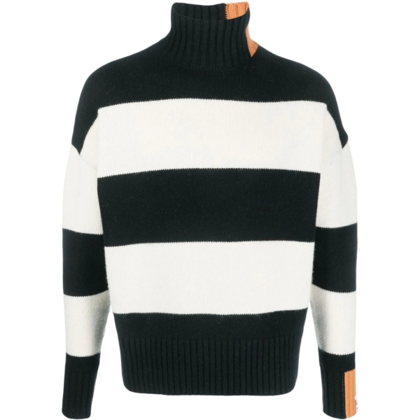 striped high-neck jumper