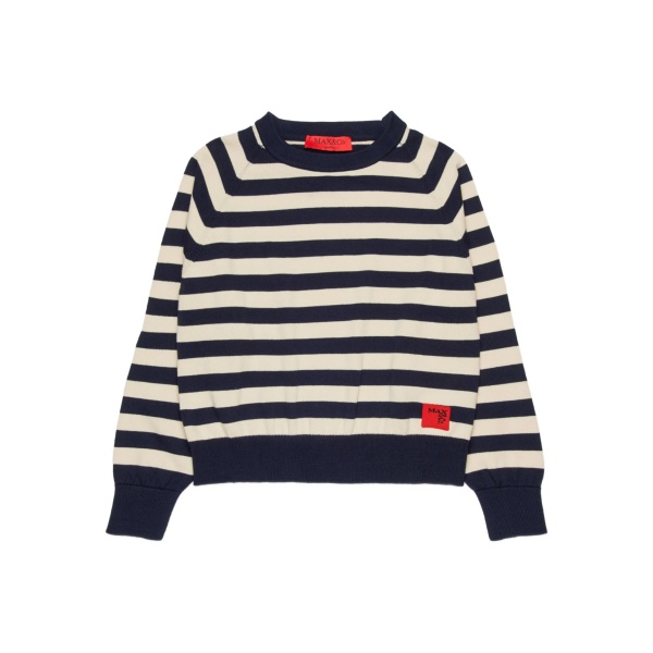 striped logo sweater
