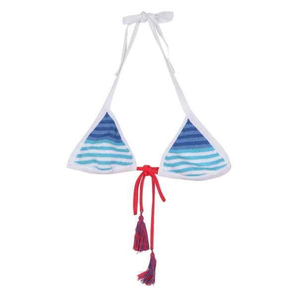 striped tassel-detail beachwear