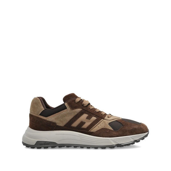 suede-leather panel sneakers
