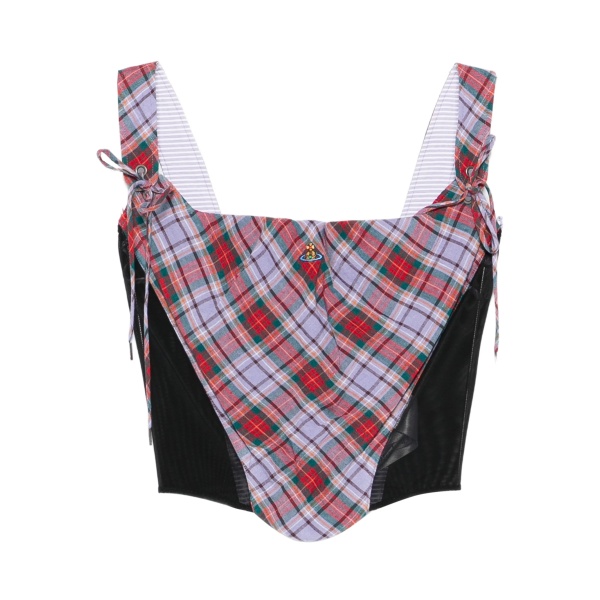 tartan tie corset