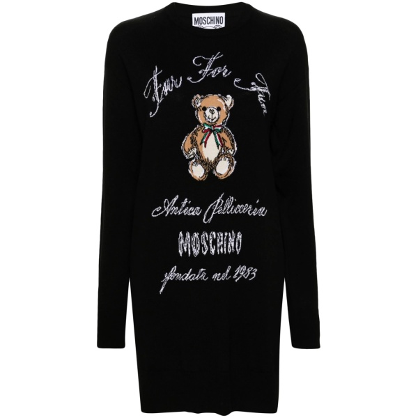 Teddy Bear-intarsia mini dress