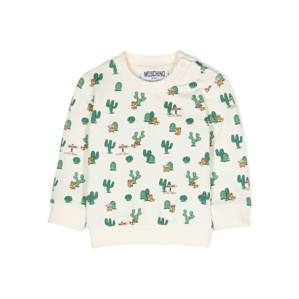 Teddy-Bear-motif cotton sweatshirt