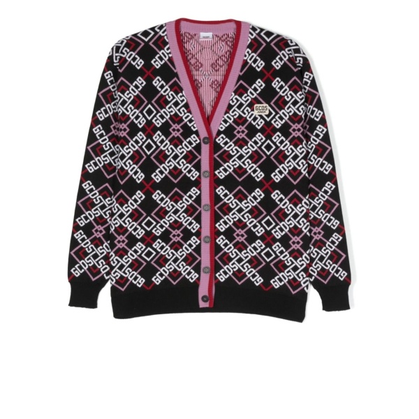TEEN intarsia-knit logo cardigan