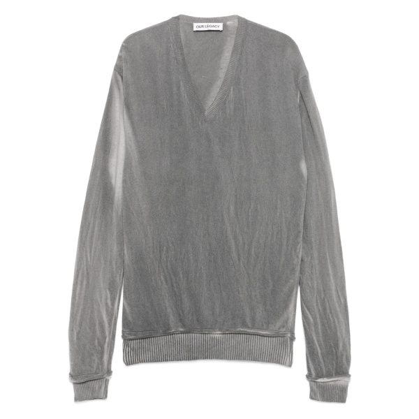 V-neck ribbed-trim sweater