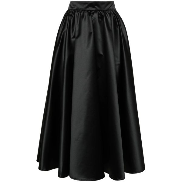 Volume satin midi skirt