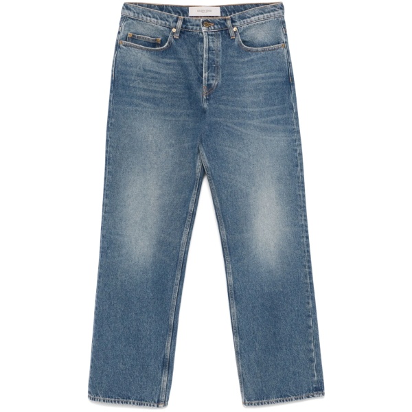 whiskering-effect jeans