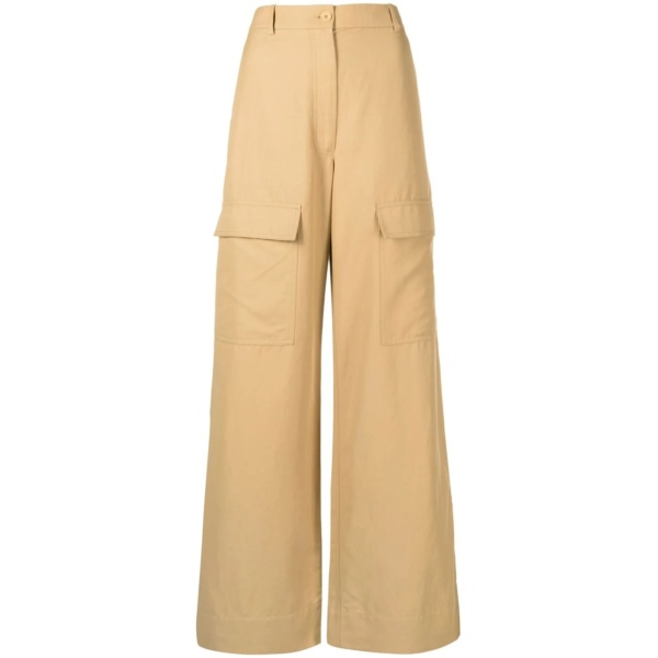 wide-leg flap-pocket trousers