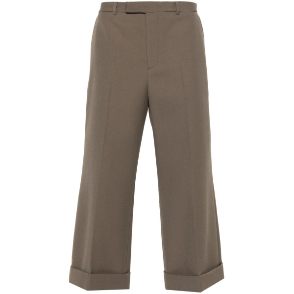 wide-leg wool trousers