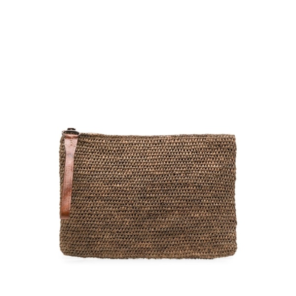 woven zipped clutch bag