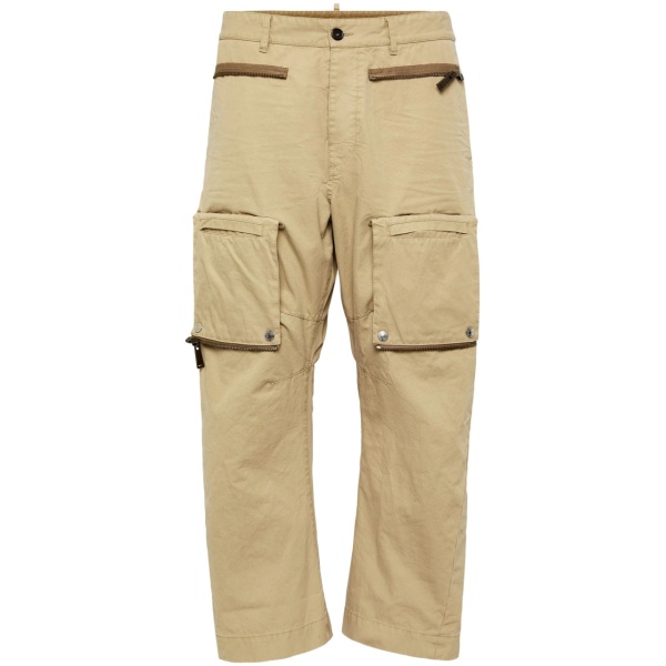 zip-detail straight-leg cargo trousers