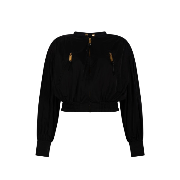 zip-fastening bomber jacket