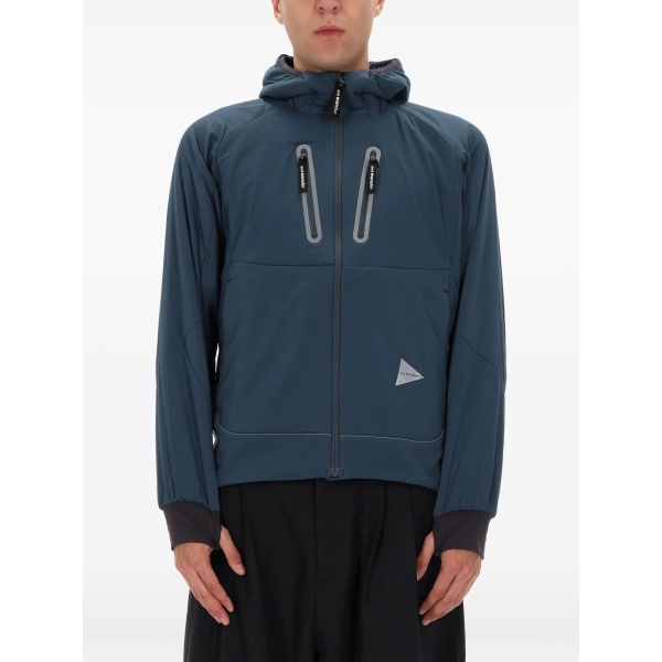 zip-pockets hooded jacket