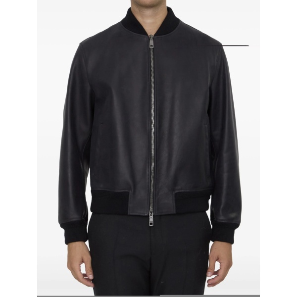 zip-up leather jacket