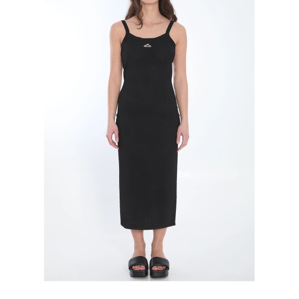 3D-logo mesh slip dress
