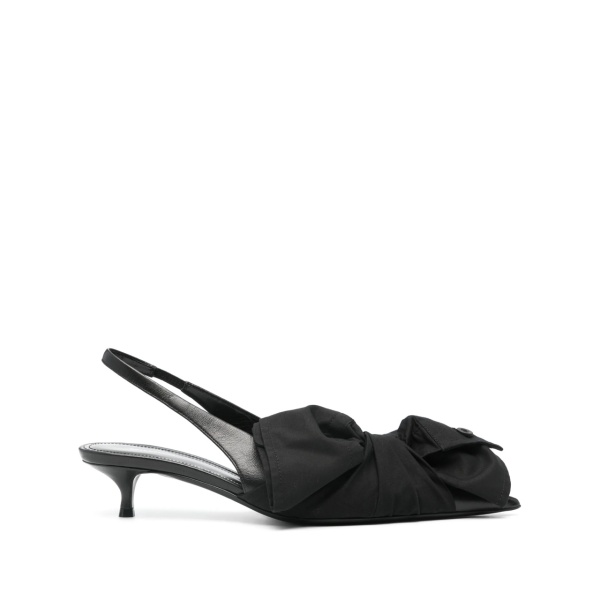 40mm bow leather pumps