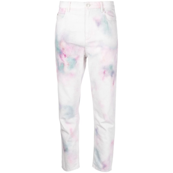 abstract-print cropped trousers