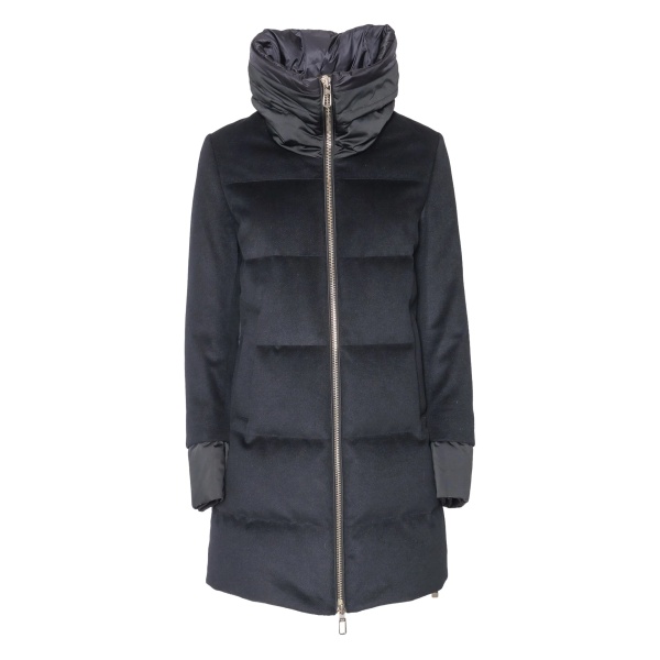 Adriel drawstring funnel-neck coat