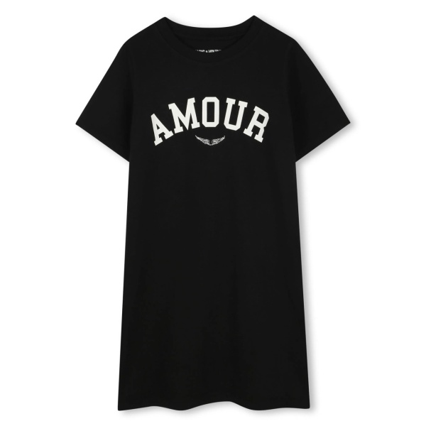 Amour-print T-shirt dress