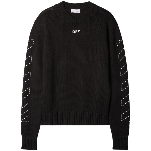 Arrows-embroidery crew-neck jumper