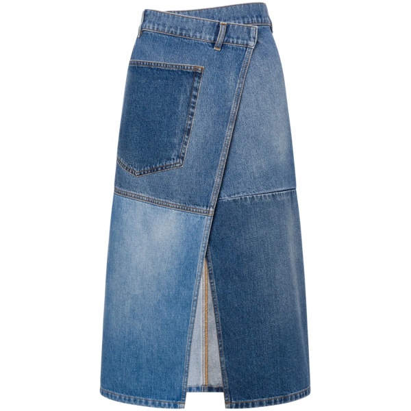 asymmetric denim skirt
