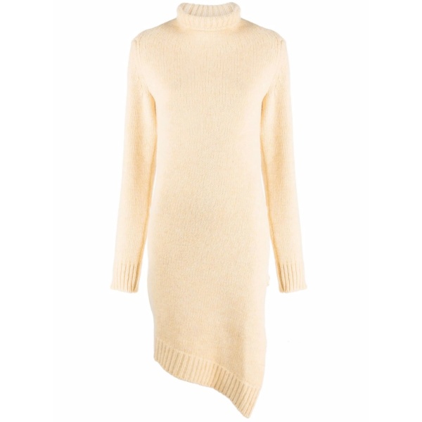 asymmetric-hem roll neck jumper