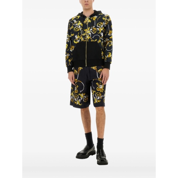Barocco-print zip-up hoodie