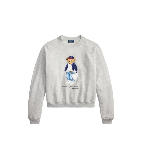 bear print crewneck sweatshirt