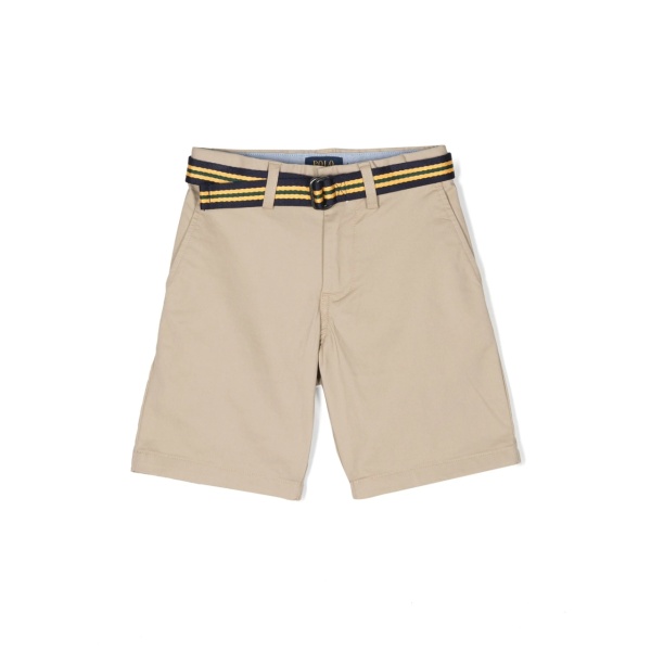 belted cotton shorts