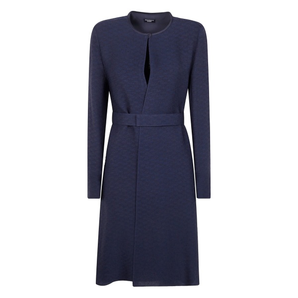 belted keyhole-neck dress