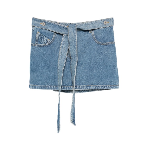 belted mini skirt