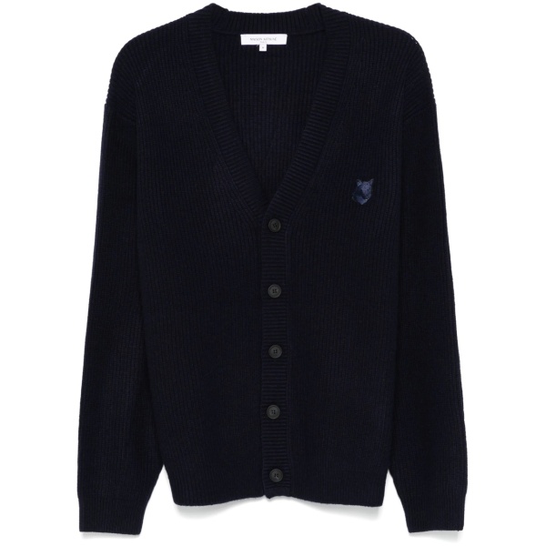 Bold Fox Head ribbed cardigan