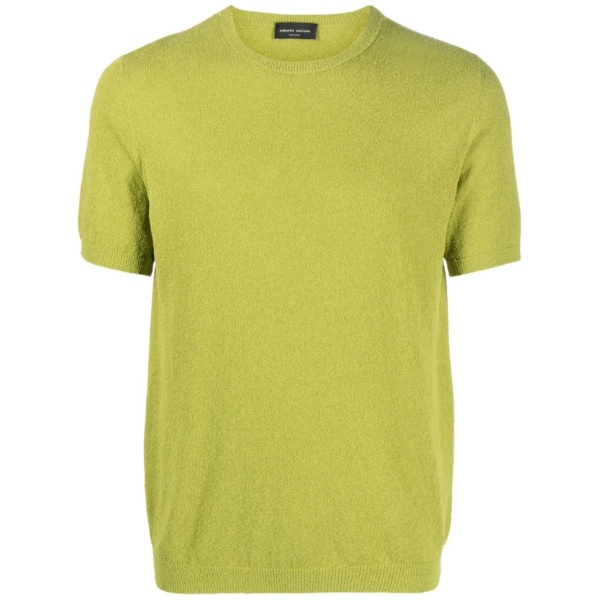 bouclé-knit short-sleeved jumper