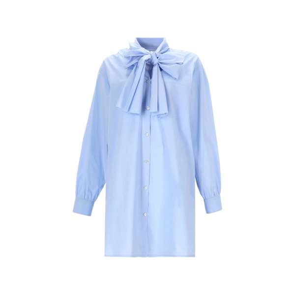 bow-detail mini shirt dress