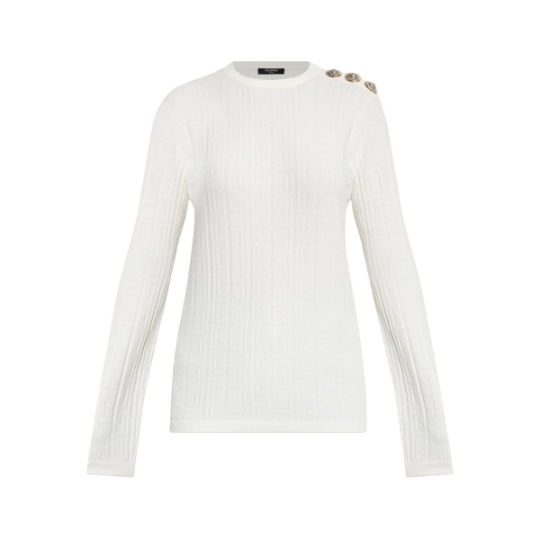 button-detail long-sleeve jumper