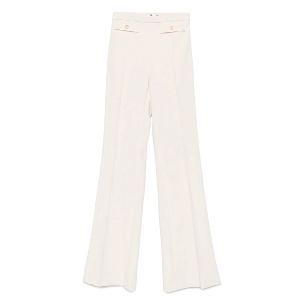 button-detailed flared trousers