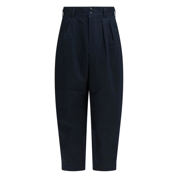 button-fastening cotton trousers