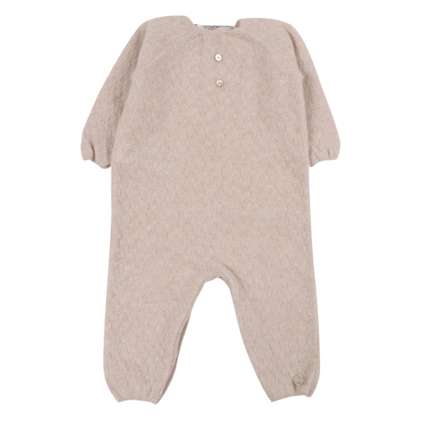 button-fastening knit romper