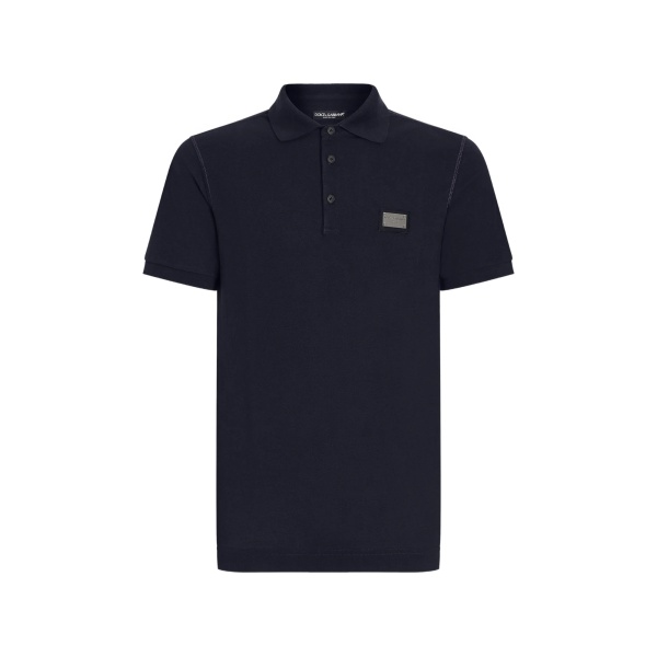 button logo-plaque polo shirt