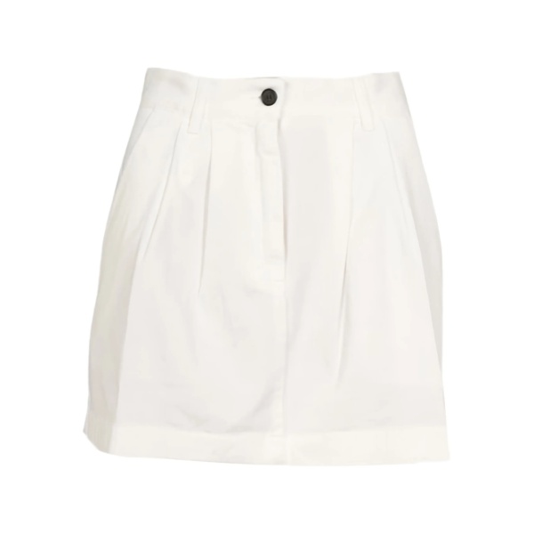 button pleated skirt